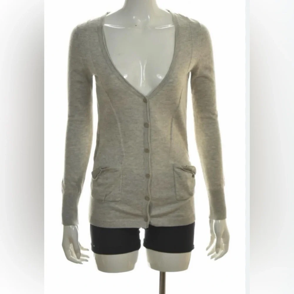 Guinevere X Anthropologie Grey Wool & Silk Blend Cardigan Size Small